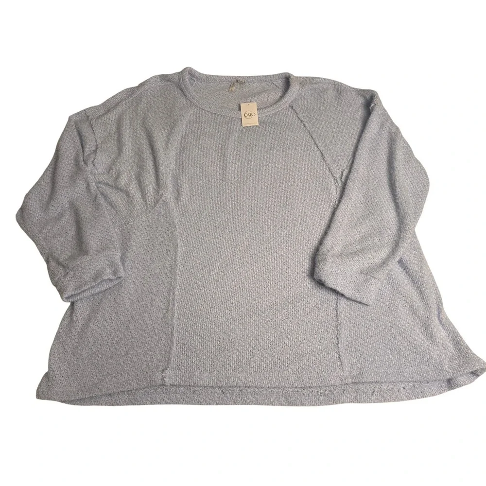 Soft Girl Light Blue Eyelash‎ Knit Sweater NWT Plus Size 26/28W